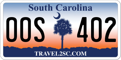SC license plate OOS402