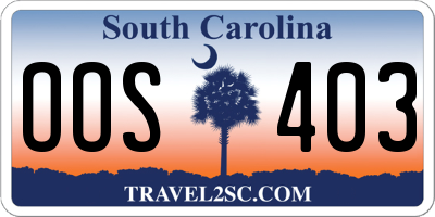 SC license plate OOS403