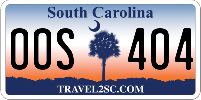 SC license plate OOS404