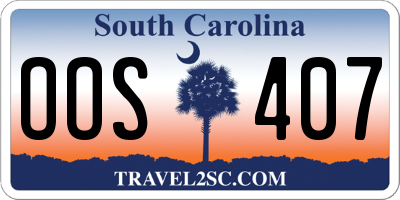 SC license plate OOS407