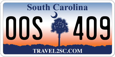 SC license plate OOS409