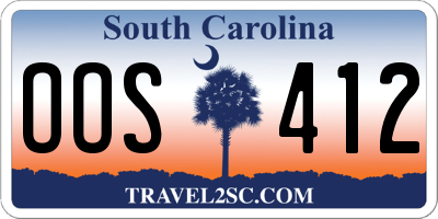 SC license plate OOS412