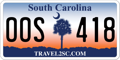 SC license plate OOS418