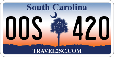 SC license plate OOS420