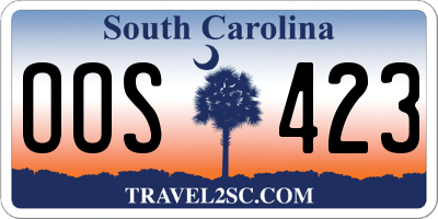 SC license plate OOS423