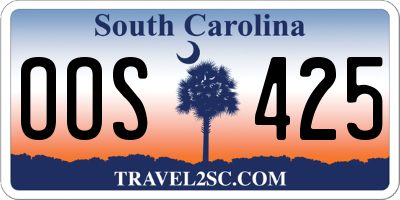 SC license plate OOS425