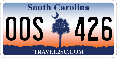 SC license plate OOS426