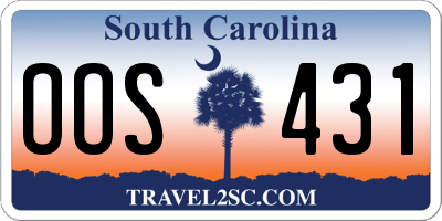 SC license plate OOS431