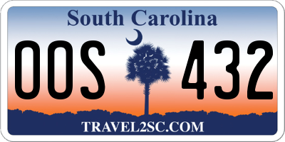 SC license plate OOS432
