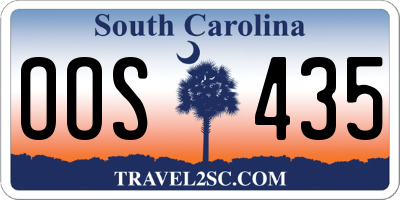 SC license plate OOS435