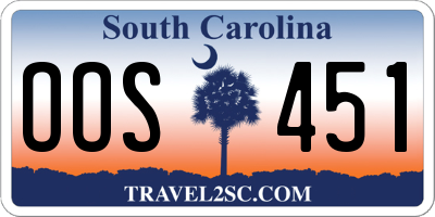 SC license plate OOS451
