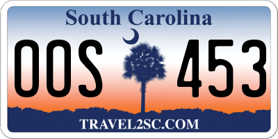 SC license plate OOS453
