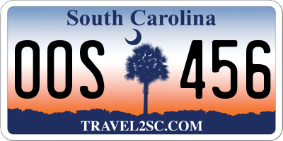 SC license plate OOS456