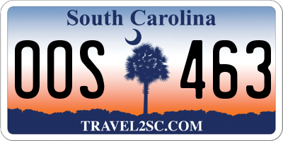 SC license plate OOS463