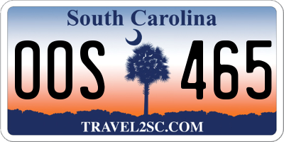SC license plate OOS465