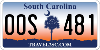 SC license plate OOS481