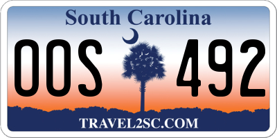 SC license plate OOS492