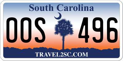 SC license plate OOS496