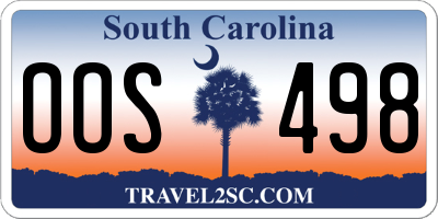 SC license plate OOS498