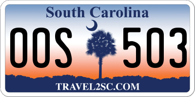 SC license plate OOS503