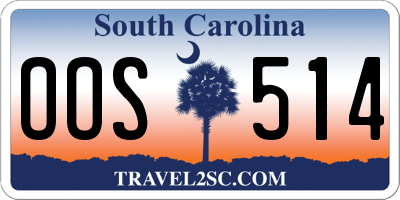 SC license plate OOS514