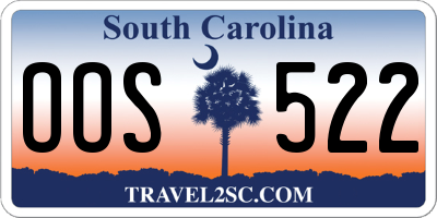 SC license plate OOS522