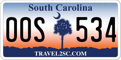 SC license plate OOS534