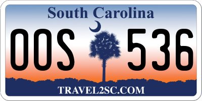 SC license plate OOS536