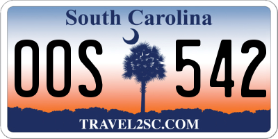 SC license plate OOS542
