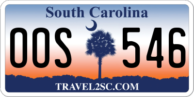 SC license plate OOS546