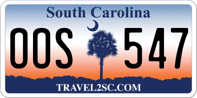 SC license plate OOS547