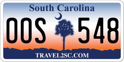 SC license plate OOS548