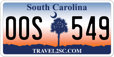 SC license plate OOS549