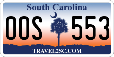 SC license plate OOS553