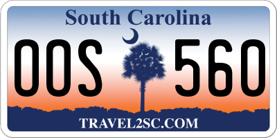 SC license plate OOS560