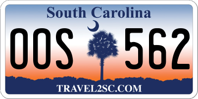 SC license plate OOS562