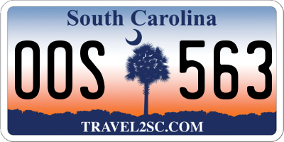 SC license plate OOS563