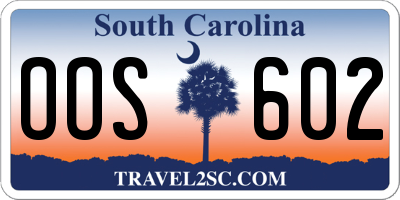 SC license plate OOS602
