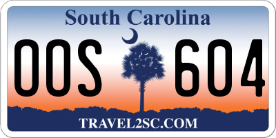 SC license plate OOS604
