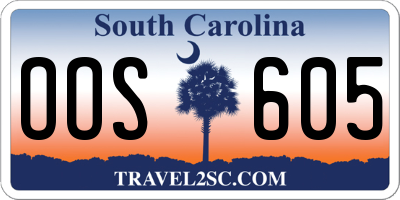 SC license plate OOS605