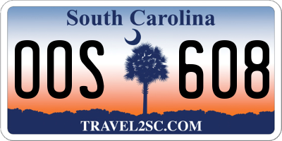 SC license plate OOS608