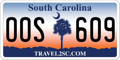 SC license plate OOS609