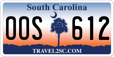 SC license plate OOS612