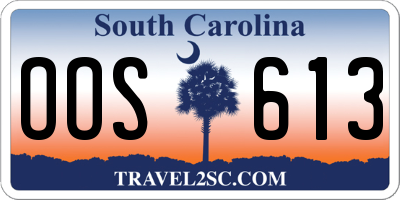 SC license plate OOS613