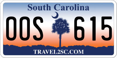 SC license plate OOS615
