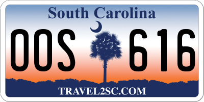 SC license plate OOS616