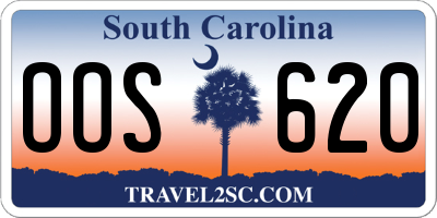 SC license plate OOS620