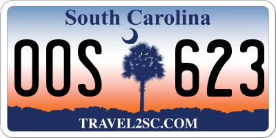 SC license plate OOS623