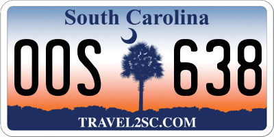 SC license plate OOS638