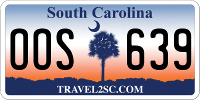 SC license plate OOS639